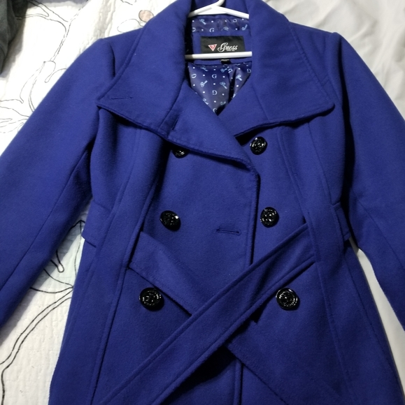 Cobalt Blue Guess Pea Coat * Like New - Picture 2 of 7